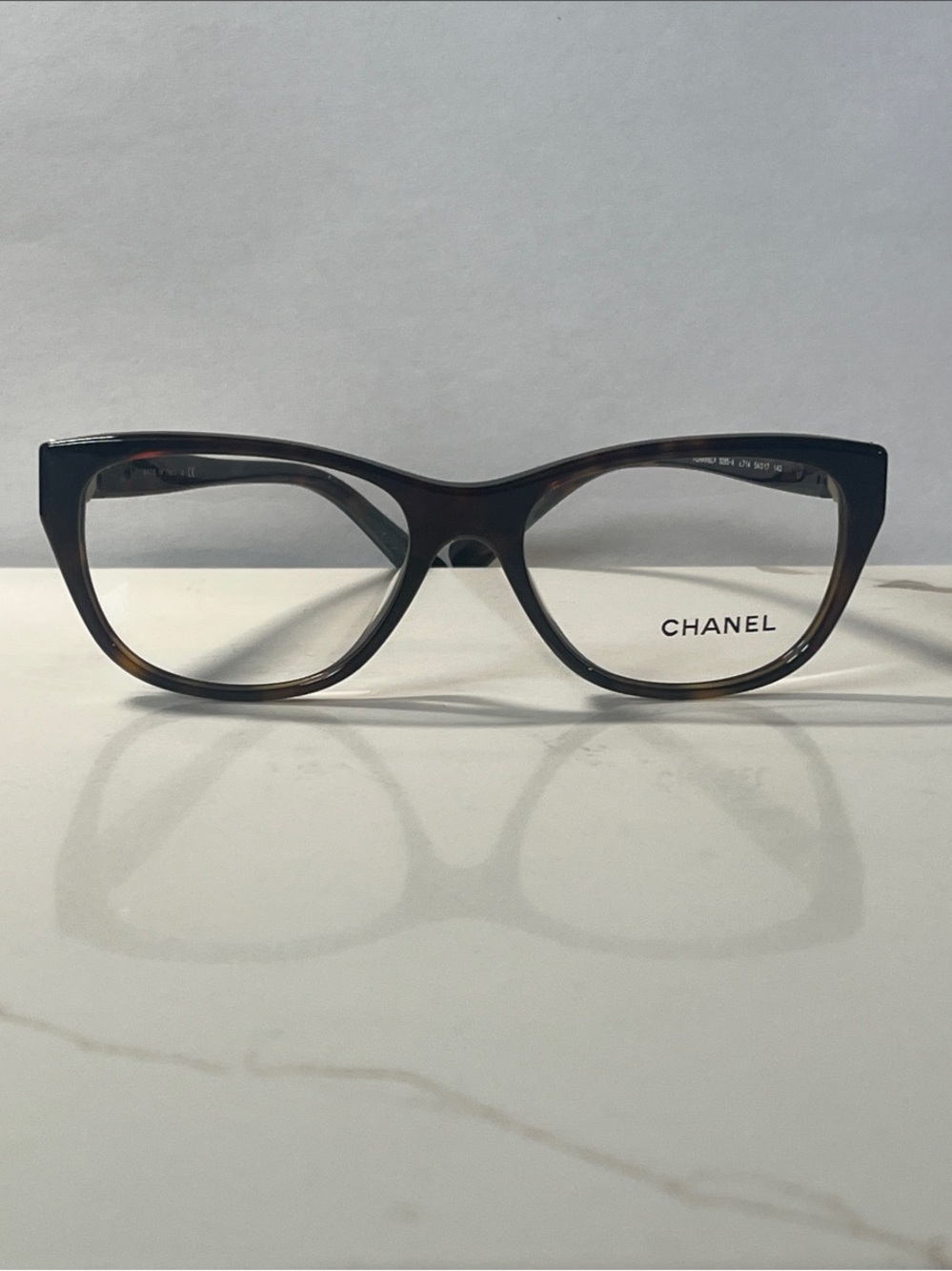 Authentic CHANEL Brown Tortoiseshell Optical Glasses 3285-A c.714